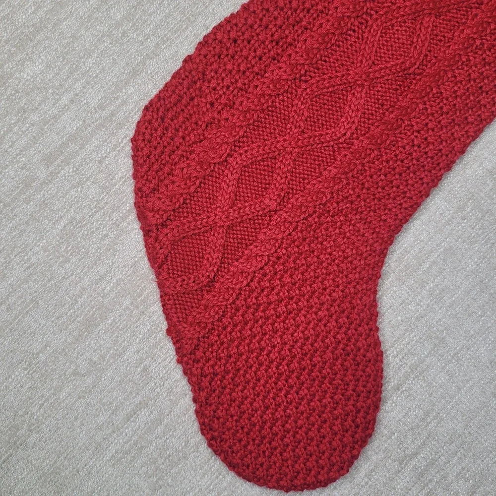 Pottery Barn Red Sweater Christmas Stocking Chunky Knit New w Tags